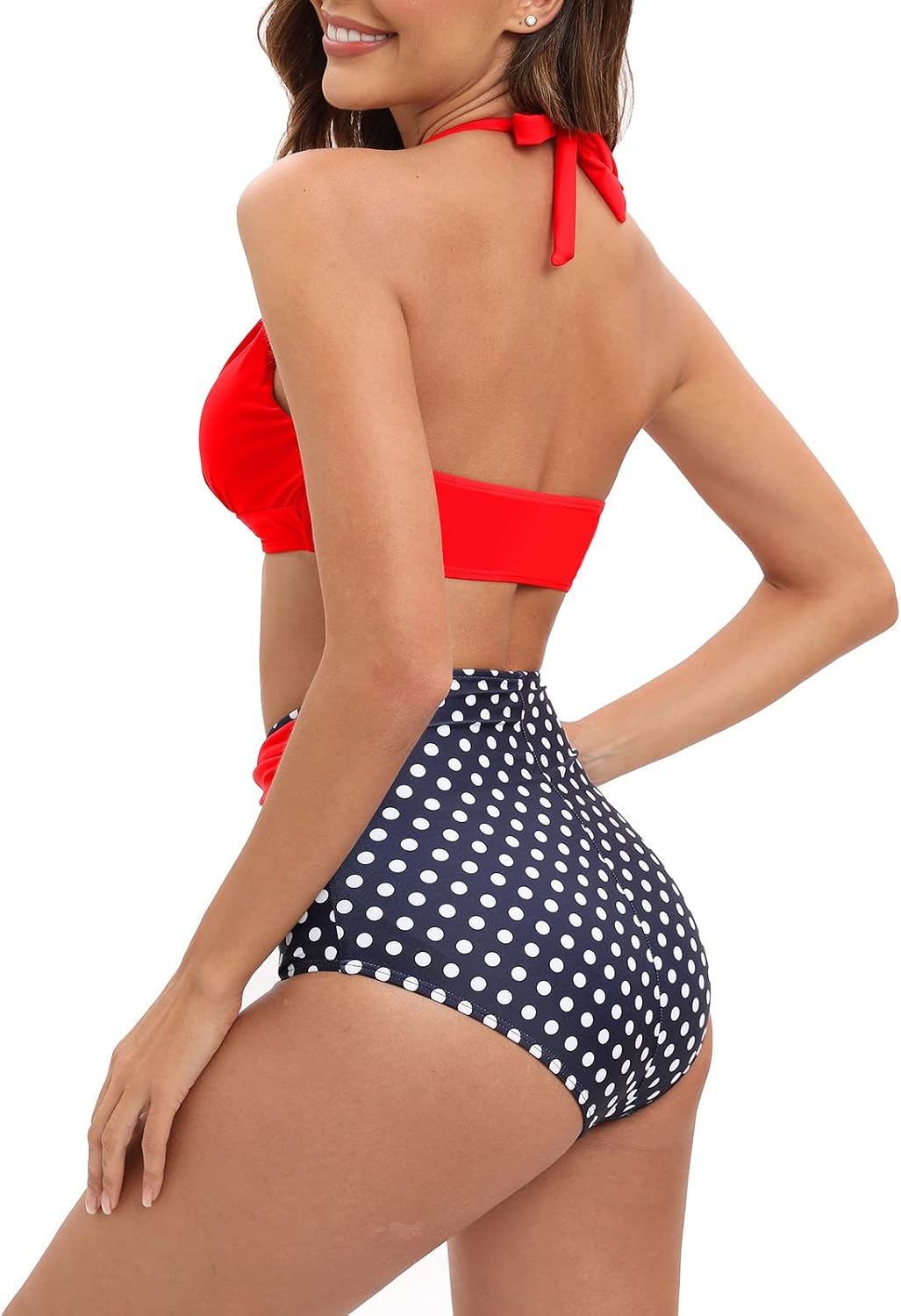 NR34 SEAFORM bikinis, dvi dalys, raudona/taškuota, dydis XL - PIGIUKAI