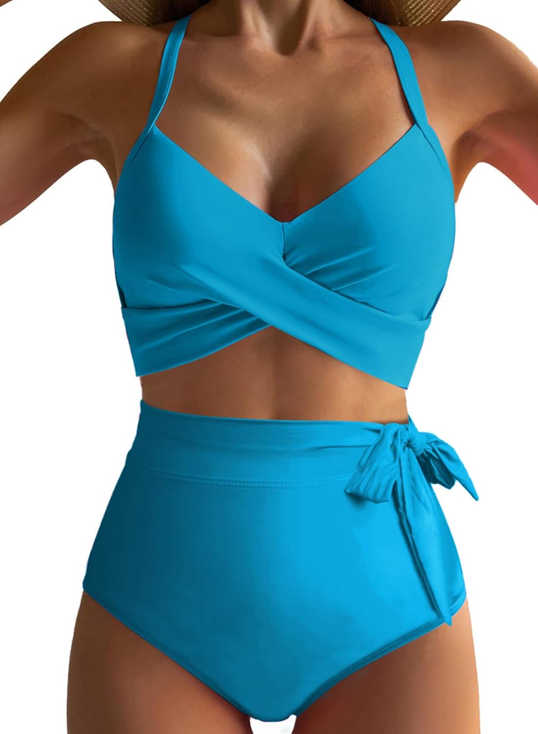 NR75 Dokotoo bikinis, gėlėtas, aukšta juosmenimi - PIGIUKAI