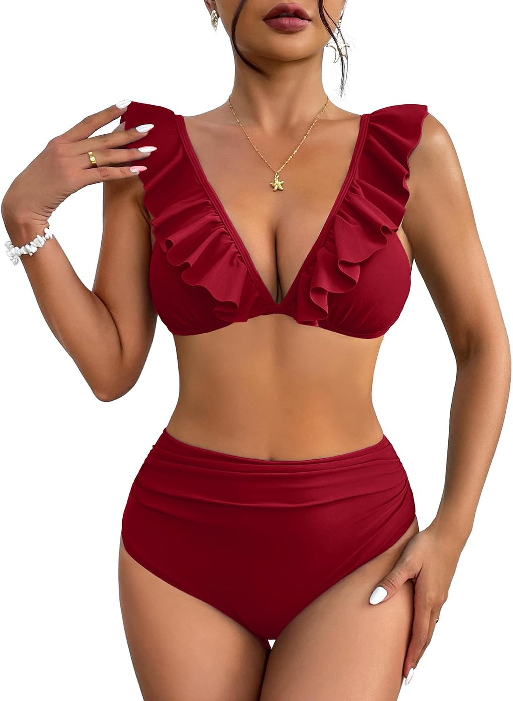 NR2 AI'MAGE bikinis, dvi dalys, raudonas, dydis XL - PIGIUKAI