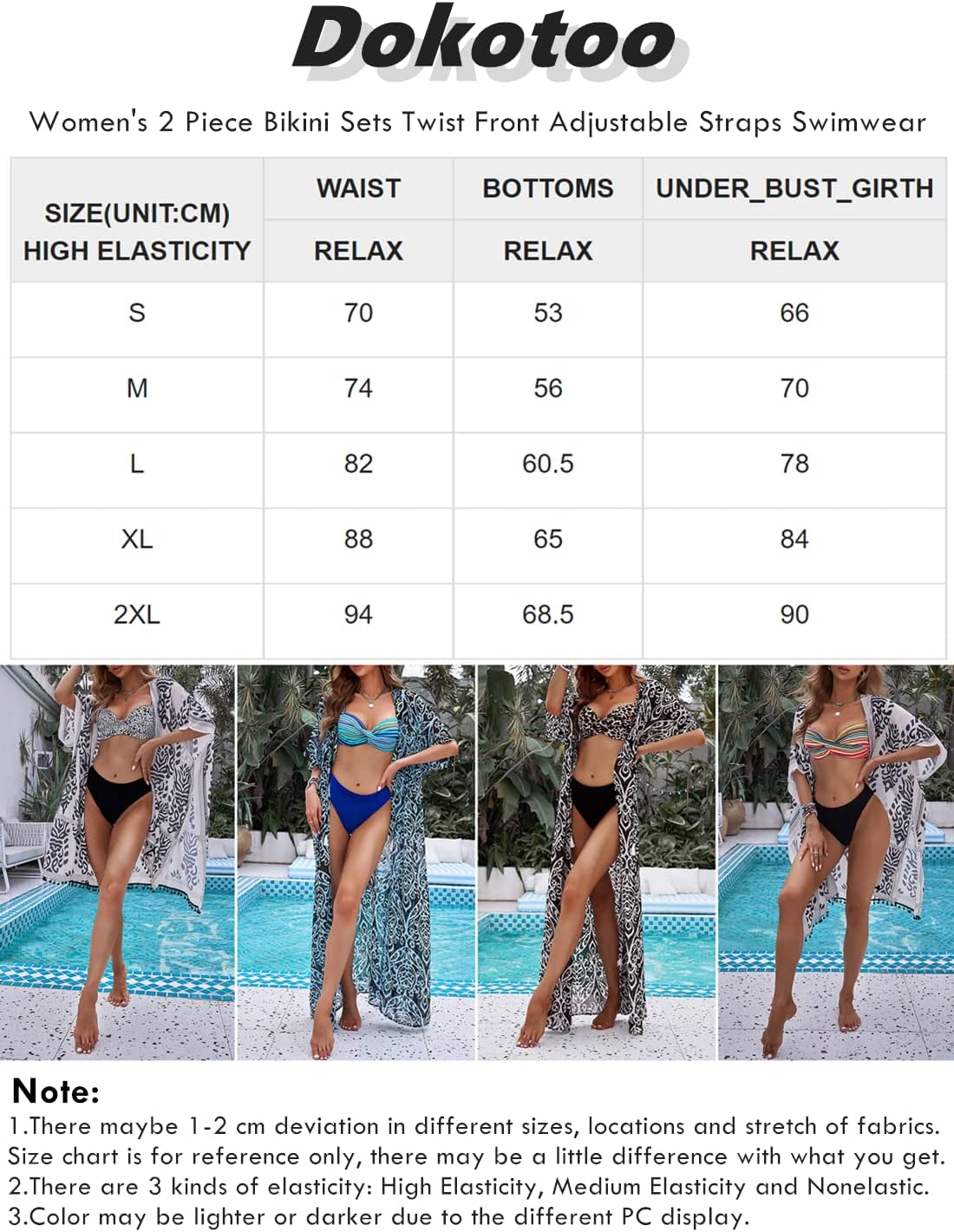 NR77 Dokotoo bikinis, push-up, kryžminis dizainas - PIGIUKAI