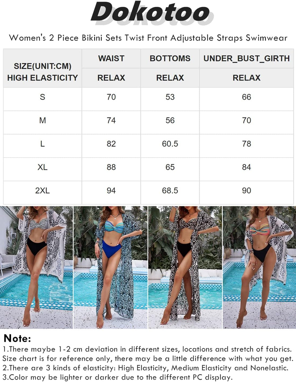 NR79 Dokotoo bikinis, push-up, kryžminis dizainas - PIGIUKAI