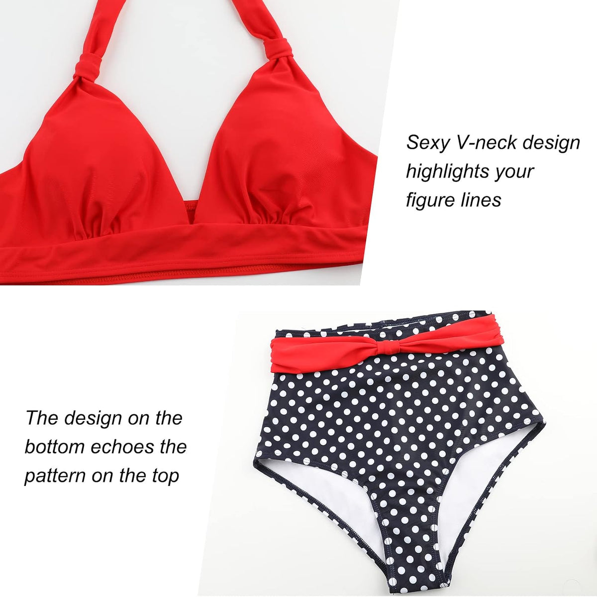 NR40 SEAFORM bikinis, dvi dalys, raudona/taškuota, dydis M - PIGIUKAI