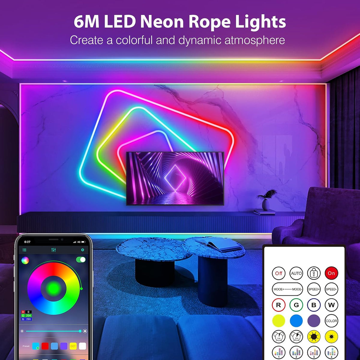 Neoninė led juosta 6 m