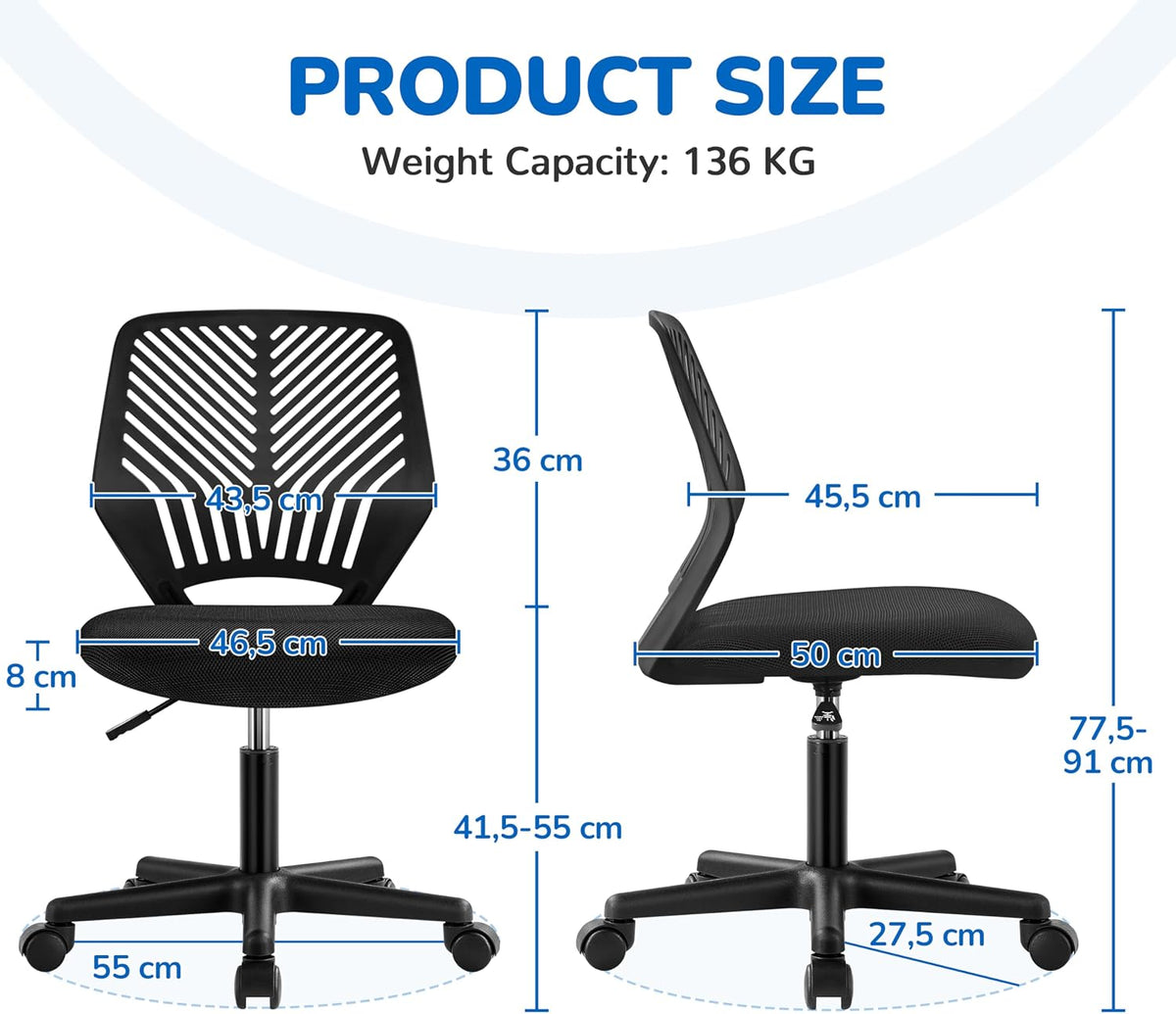 Ergonominė biuro kėdė be porankių, Yaheetech
