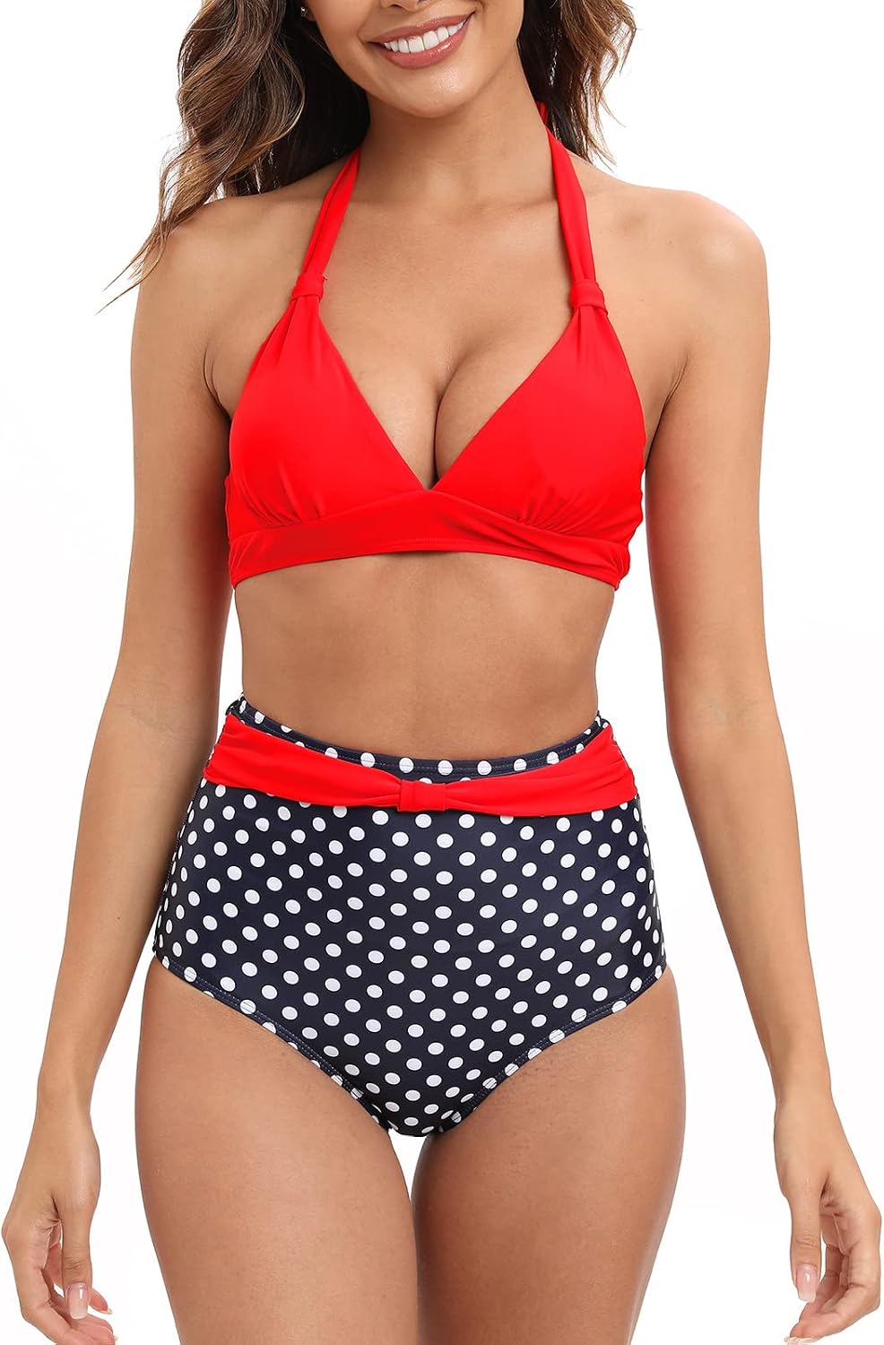 NR34 SEAFORM bikinis, dvi dalys, raudona/taškuota, dydis XL - PIGIUKAI