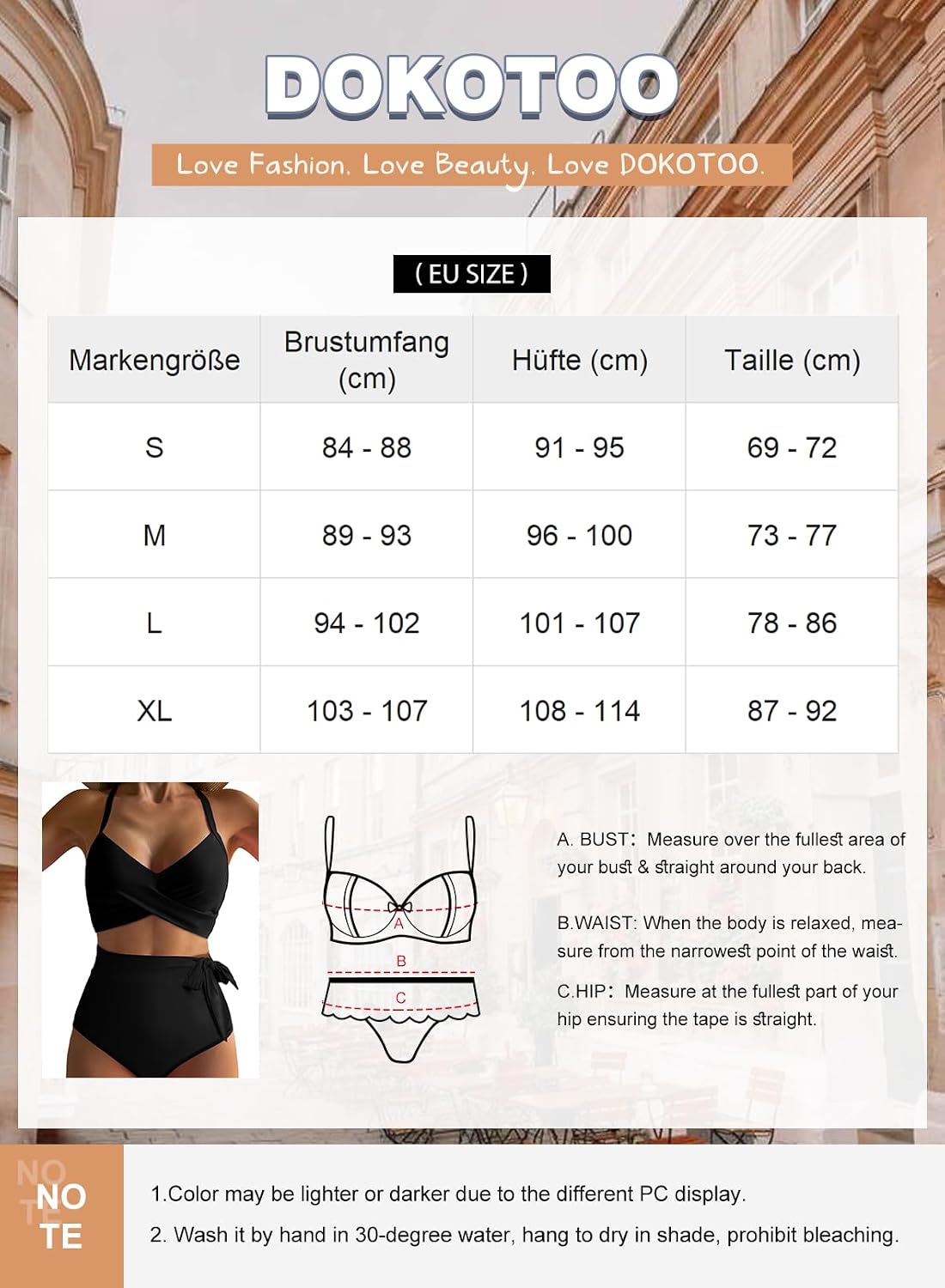 NR75 Dokotoo bikinis, gėlėtas, aukšta juosmenimi - PIGIUKAI