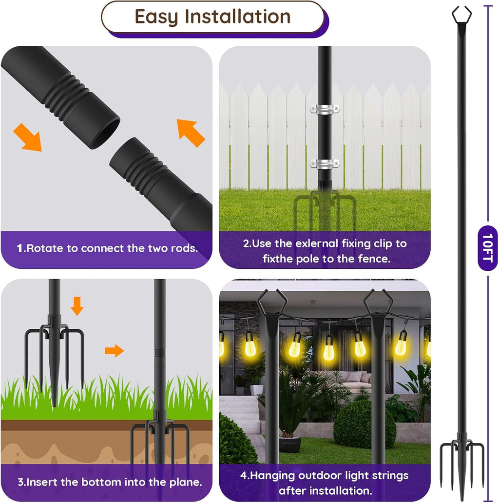 A985 6 vnt. metalinių stovų lauko girliandoms - PIGIUKAI