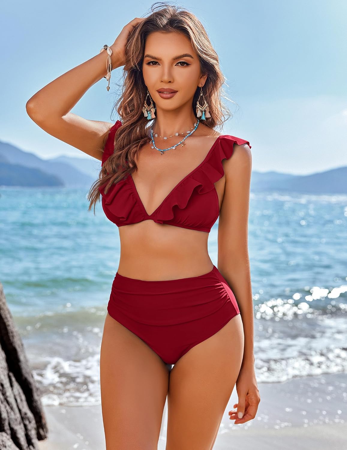 NR2 AI'MAGE bikinis, dvi dalys, raudonas, dydis XL - PIGIUKAI