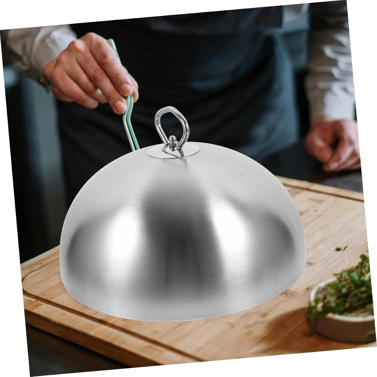 Nerūdijančio plieno maisto gaubtas sūriui lydyti, skersmuo 26cm - PIGIUKAI
