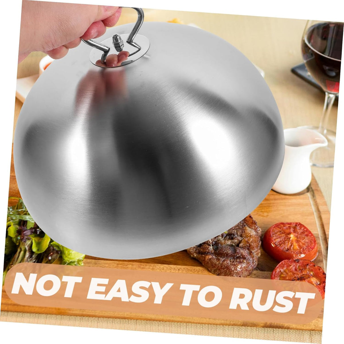 Nerūdijančio plieno maisto gaubtas sūriui lydyti, skersmuo 26cm - PIGIUKAI