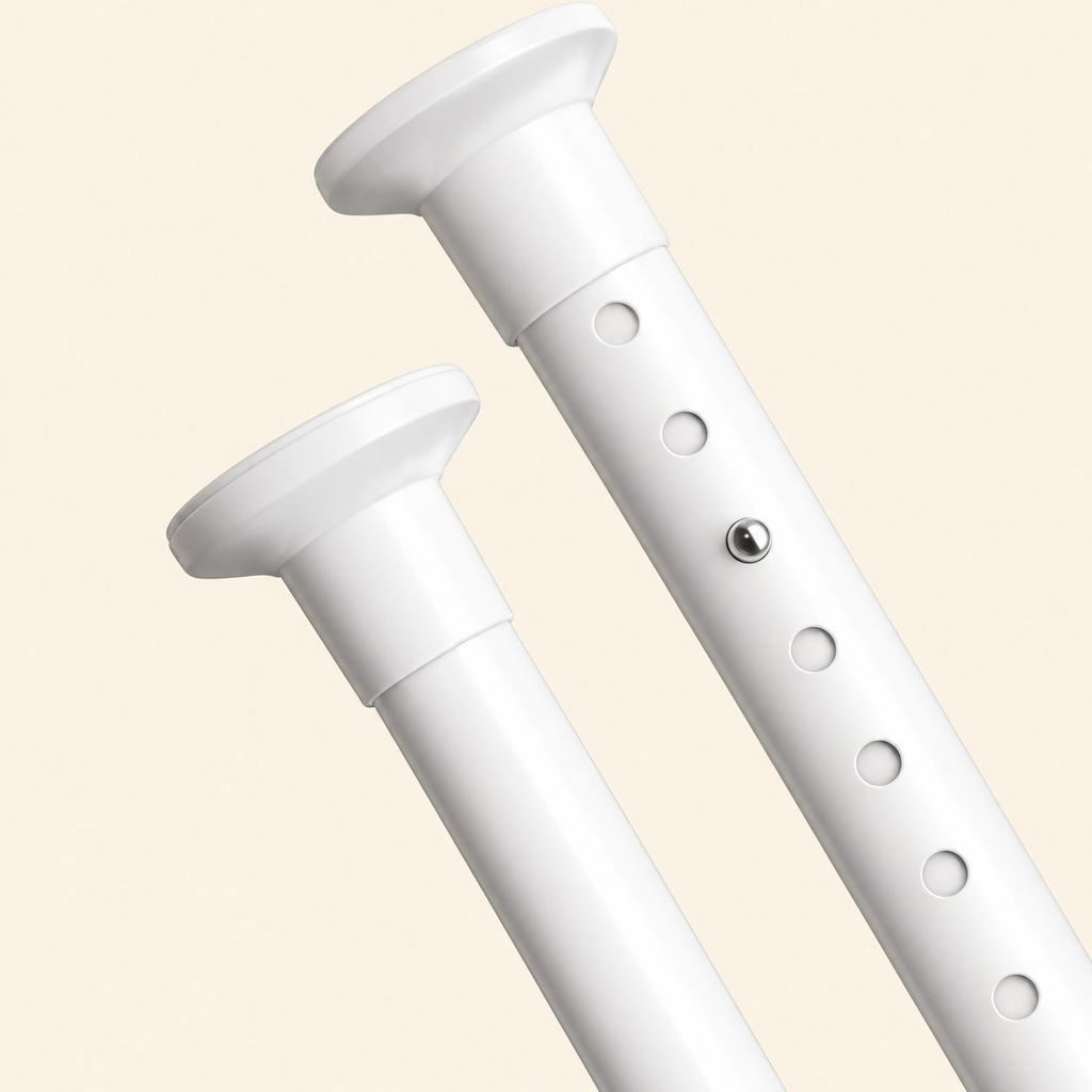 Teleskopinis karnizas be gręžimo, 260–310 cm, Ø32 mm, baltas