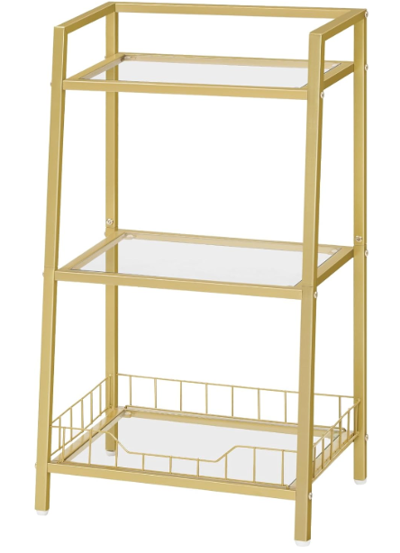A111 Gold 3-Tier Glass Shelf – for Bathroom and Home