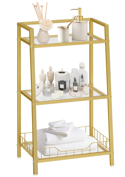 A111 Gold 3-Tier Glass Shelf – for Bathroom and Home