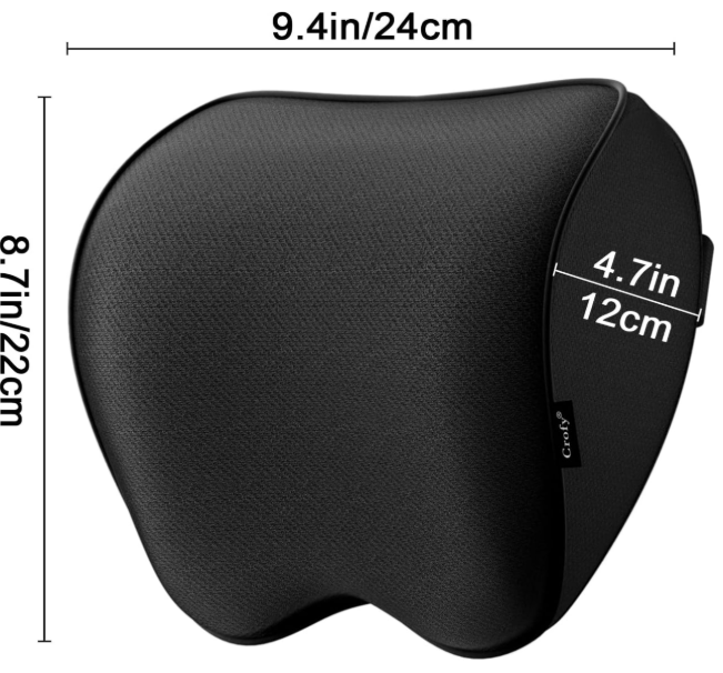 A113 Crofy 2 pcs. car neck pillows, Black