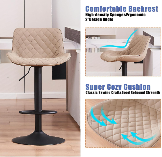 A122 YOUNIKE adjustable bar stool set (2 pcs.)