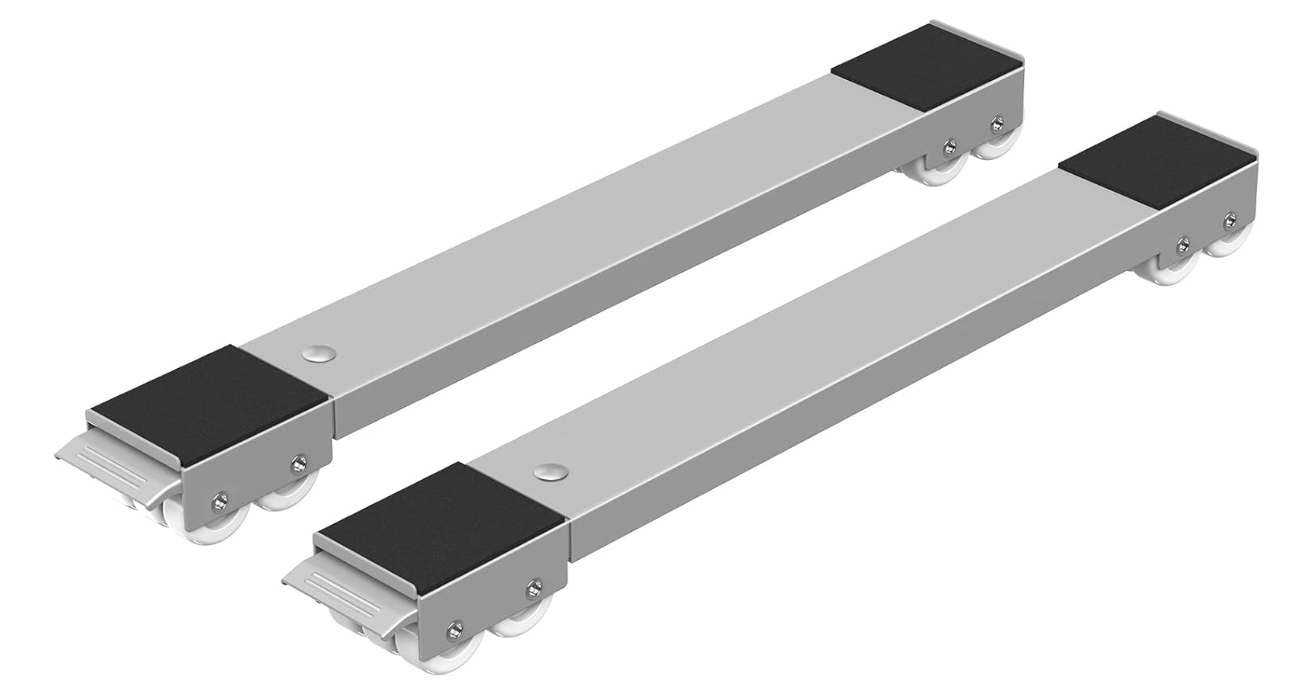 A68 Pilkas buitinės technikos stovas su ratukais