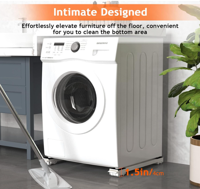 A70 Baltas buitinės technikos stovas su ratukais