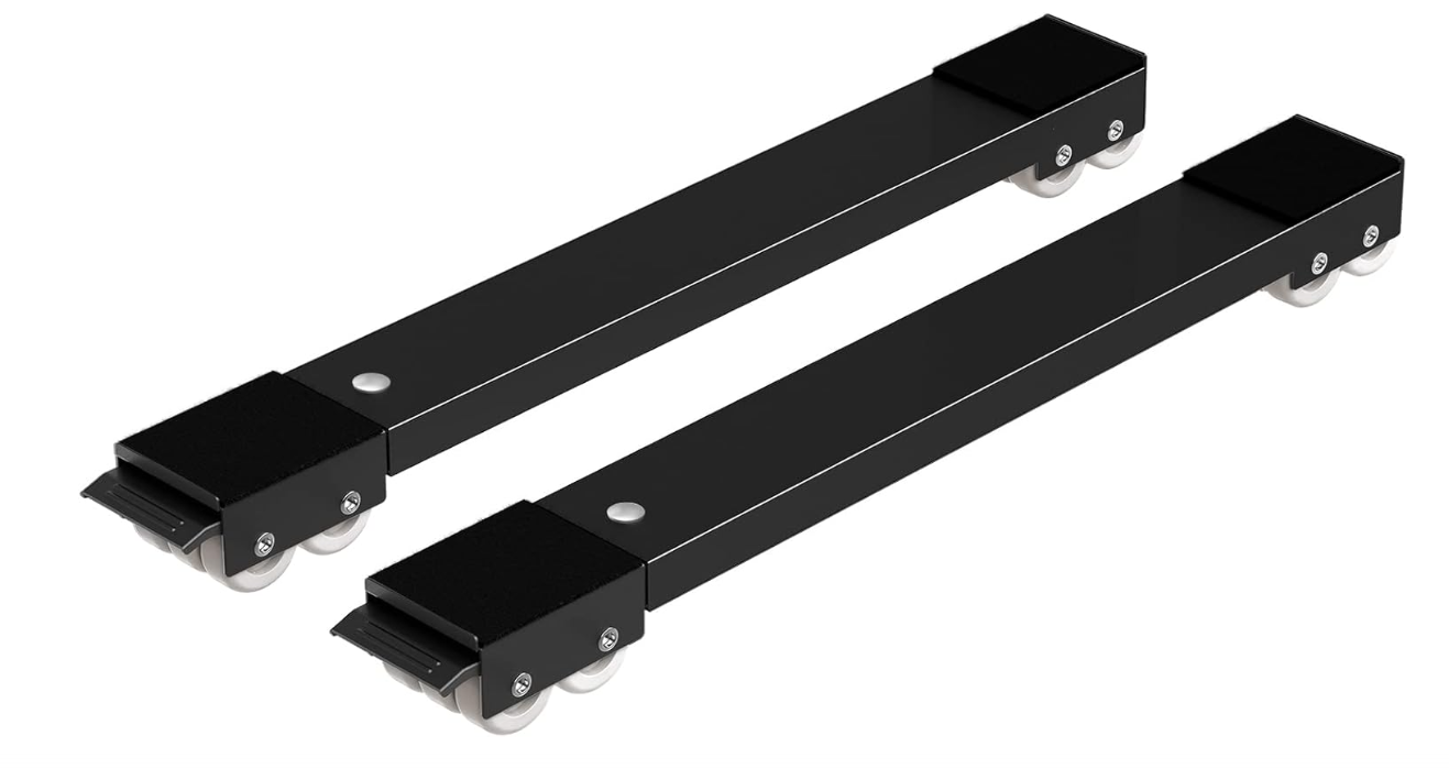 A71 Juodas buitinės technikos stovas su ratukais