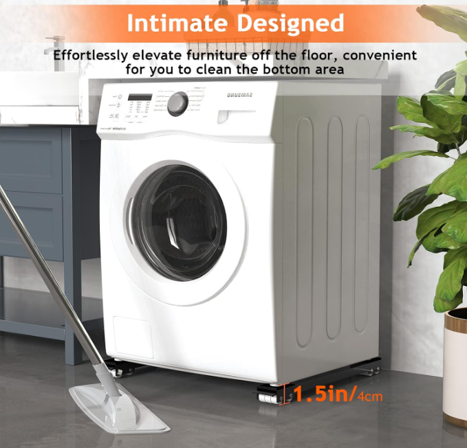 A71 Juodas buitinės technikos stovas su ratukais