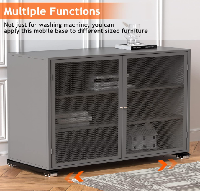 A71 Juodas buitinės technikos stovas su ratukais