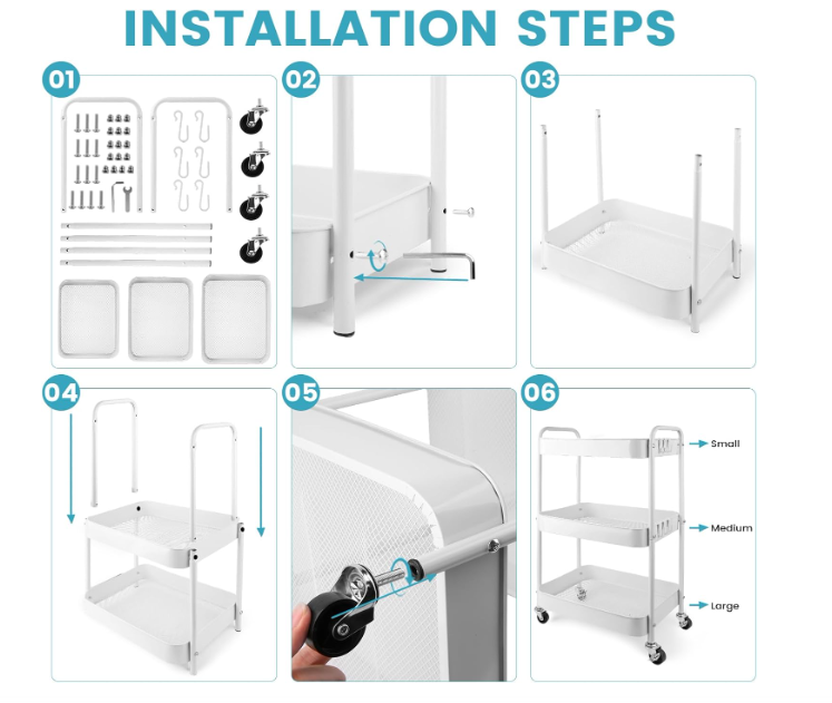 A90 Baltas daiktų troliukas