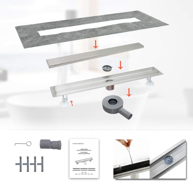A156 Nerūdijančio plieno dušo latakas