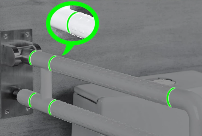 A88 (2vnt) Balti 60cm Porankiai tualetui vyresnio amžiaus žmonėms, neįgaliesiems ir nėščiosioms