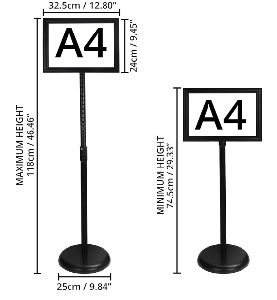 A37 A4 formato reguliuojamas reklaminis stovas