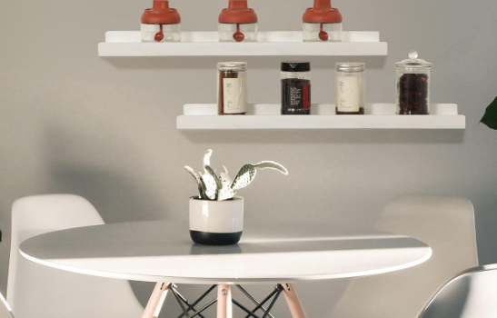 A38 Sieninės lentynos su apsauginiu krašteliu – 2 vnt. rinkinys