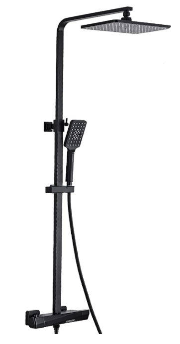 A42 Termostatinė dušo sistema su lietaus efekto galvute – aukštos kokybės žalvarinis korpusas