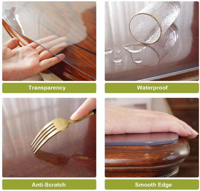 A55 Aukštos kokybės skaidrus stalo užtiesalas