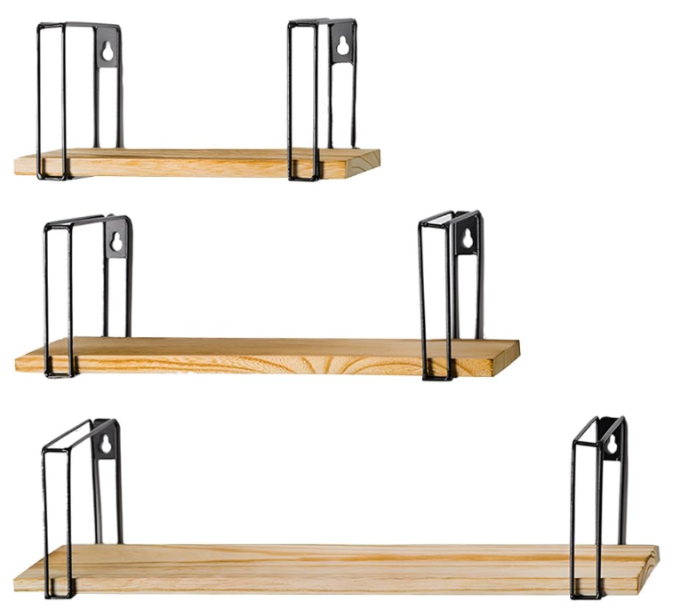 A27 Elegantiškos medinės plaukiojančios sieninės lentynos