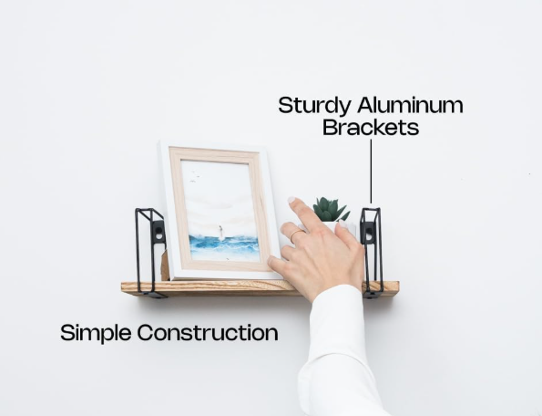 A27 Elegantiškos medinės plaukiojančios sieninės lentynos