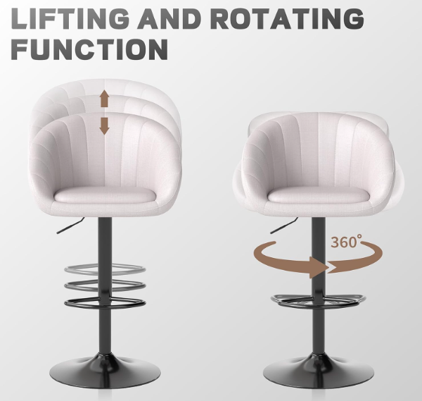 A180 Reguliuojamų Baro Kėdžių Rinkinys (2 vnt.)