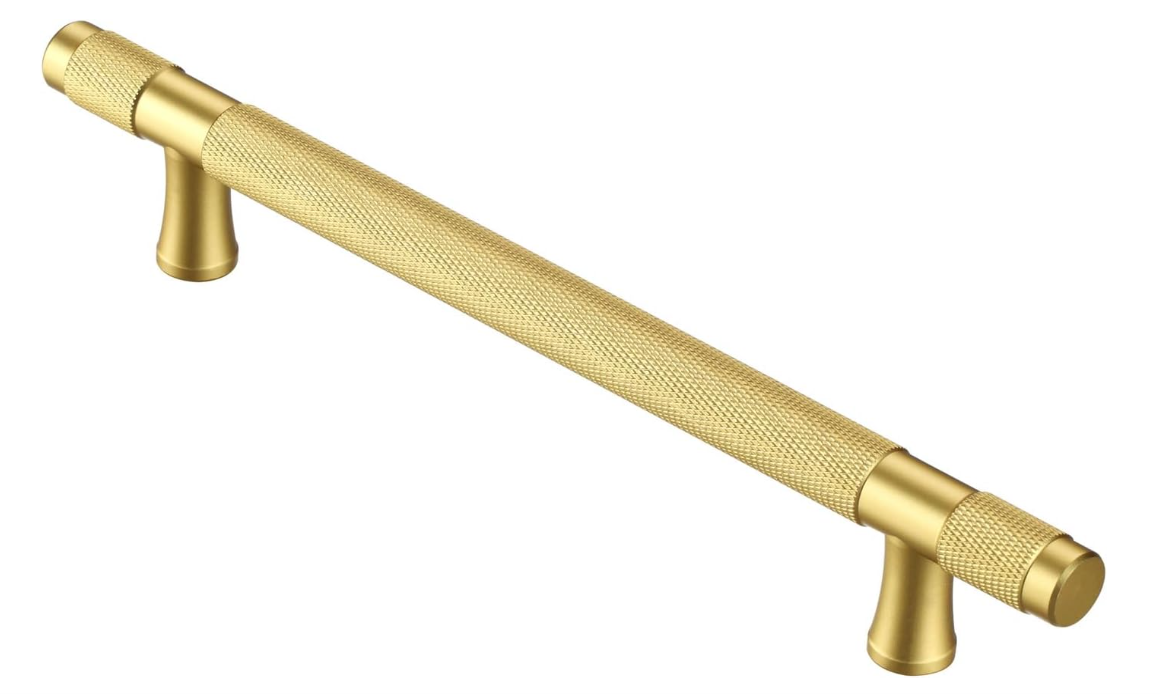 A182  Auksinės virtuvės rankenėlės (128mm tvirtinimo atstumas. 5vnt)