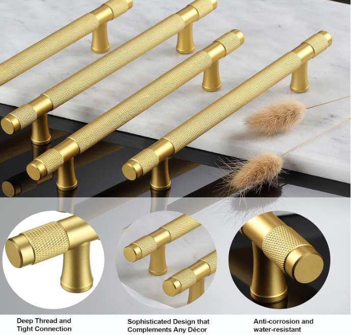 A182  Auksinė rankenėlė (128mm tvirtinimo atstumas)