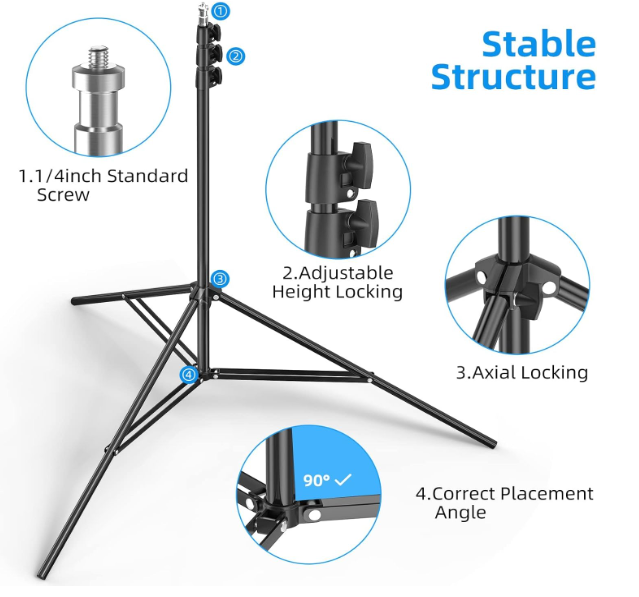 A190 Lengvas fonų stovas iš aliuminio lydinio