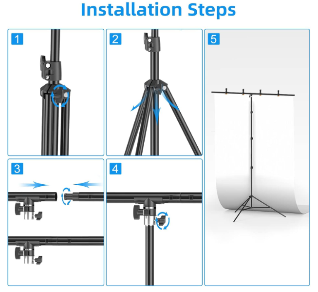 A190 Lengvas fonų stovas iš aliuminio lydinio