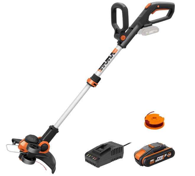 A191 Worx akumuliatorinė žoliapjovė 20 V – 3 viename: žoliapjovė, mini vejapjovė ir kraštų kirpimo įrankis