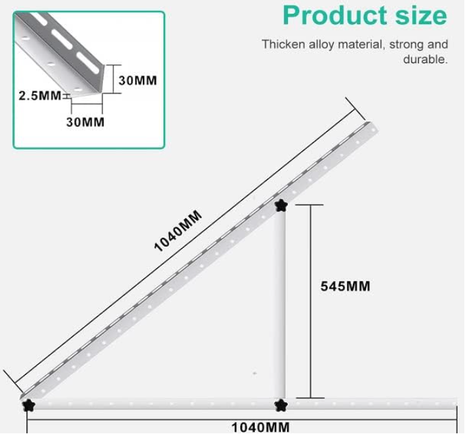 A196 Reguliuojamas 104 cm saulės modulio laikiklis
