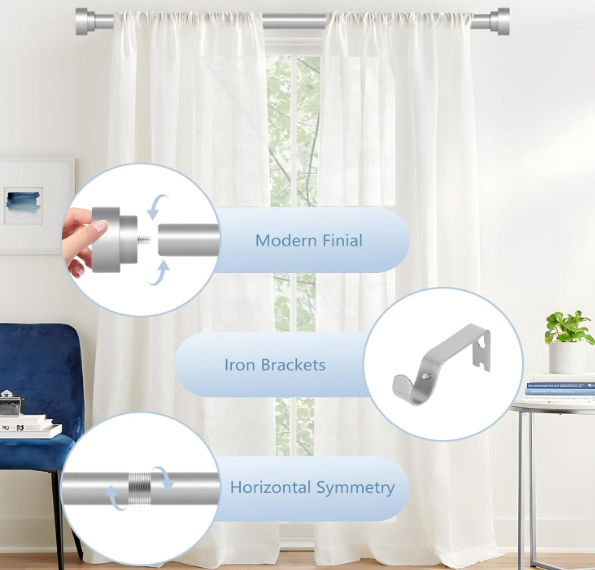 A176 Sidabrinis reguliuojamas karnizas 88–160 cm
