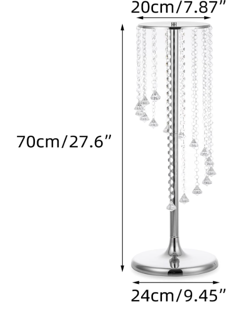 A215 Sidabriniai gėlių stovai 70 cm