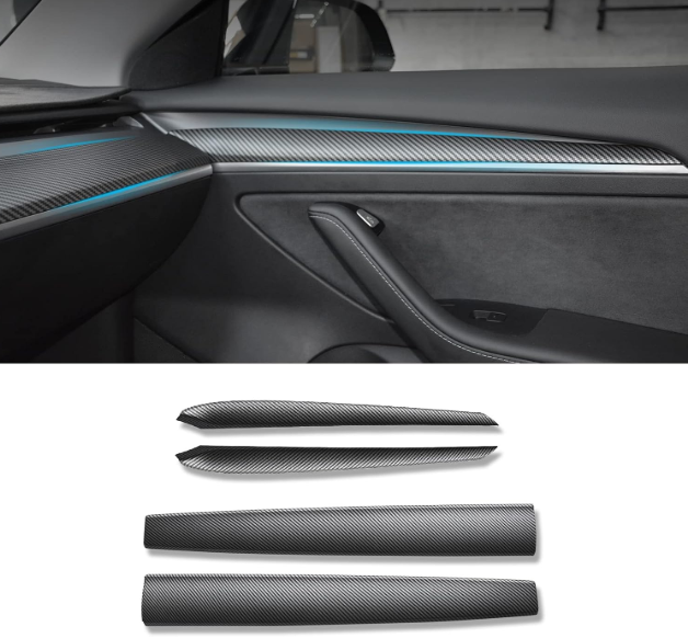 A225 Anglies Pluošto Stiliaus Apdaila - Tesla Model 3 / Model Y ABS