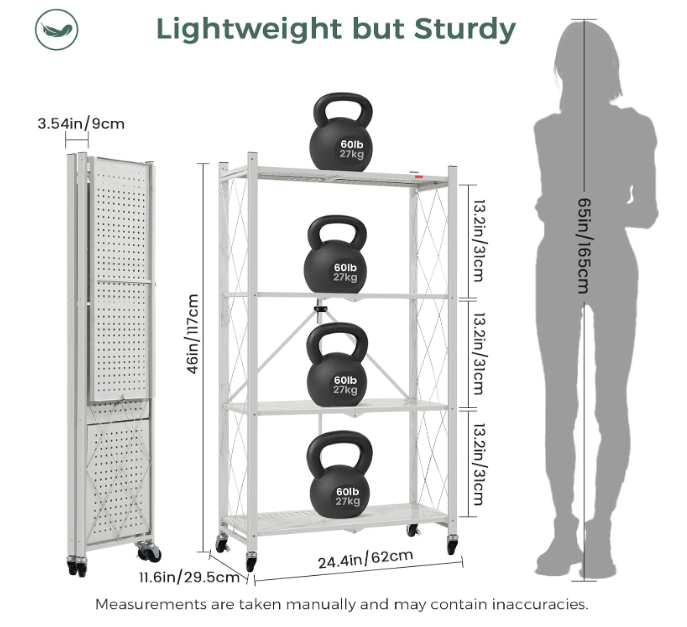 A234 Sulankstoma metalinė lentyna su ratukais – Be Surinkimo