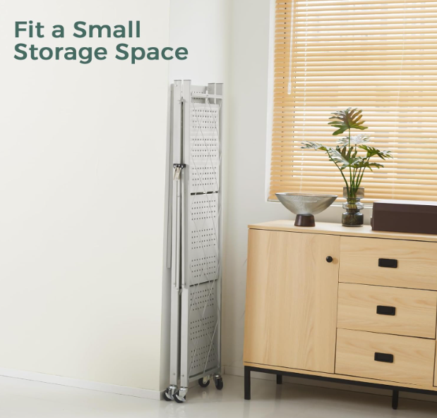 A234 Sulankstoma metalinė lentyna su ratukais – Be Surinkimo