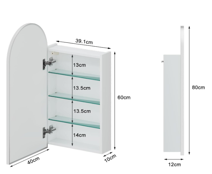 A241 Arkinė veidrodinė vonios spintelė