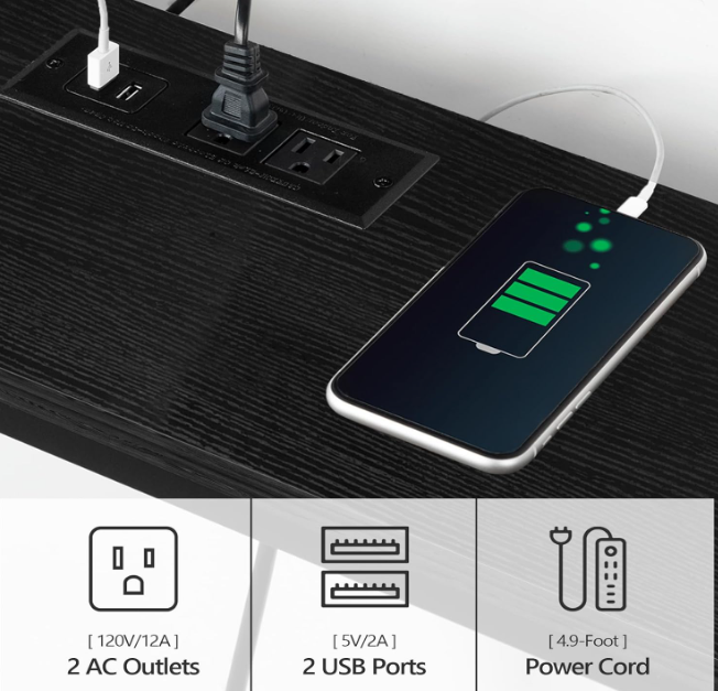 A244 Siauras staliukas su Integruota įkrovimo stotele