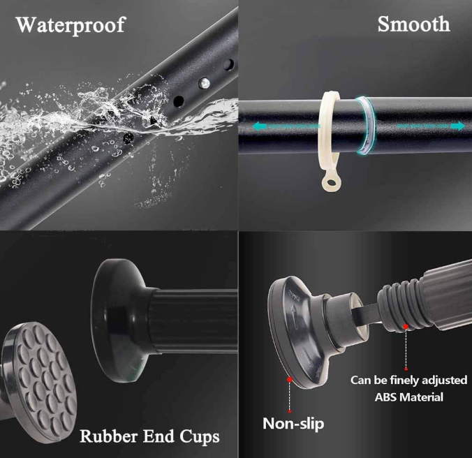 A246 Juodas teleskopinis karnizas