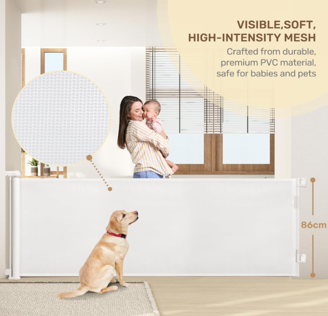 A259 Balta  Ištraukiama Saugumo Tvorelė – 300 cm