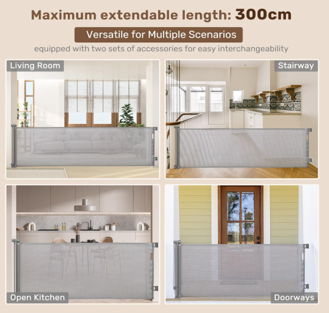 A260 Pilka ištraukiama saugumo tvorele - 500cm